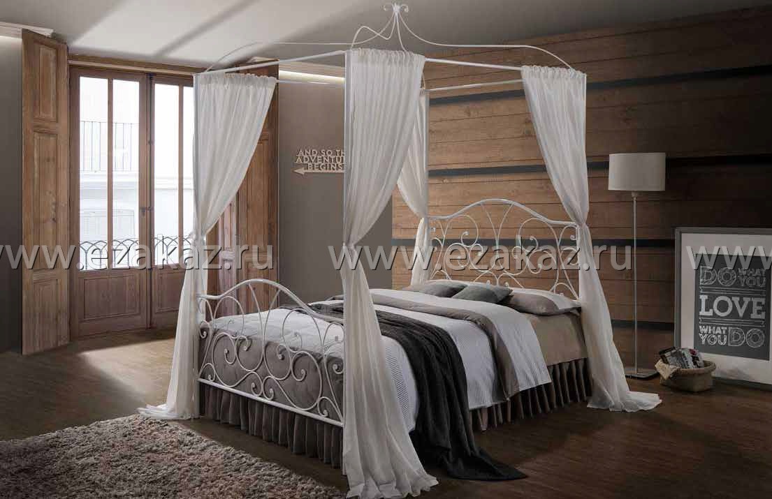 Двуспальная кровать с балдахином белая Secret De Maison «Hestia»